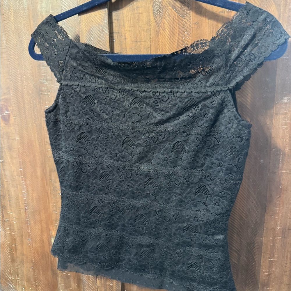 The Limited Black Lace Off-Shoulder Blouse size small